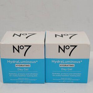 No7 HydraLuminous+ Hydrating Day Gel 50ml Set Of 2 NIB